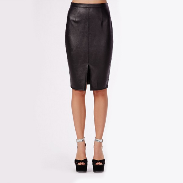 black leather skirt