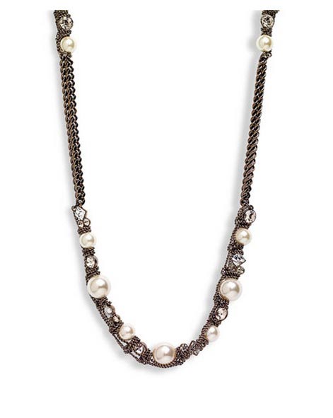 Pearl & Chain Long Necklace