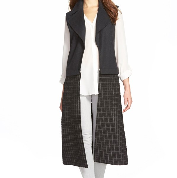 Trouve Mix Texture Longline Vest