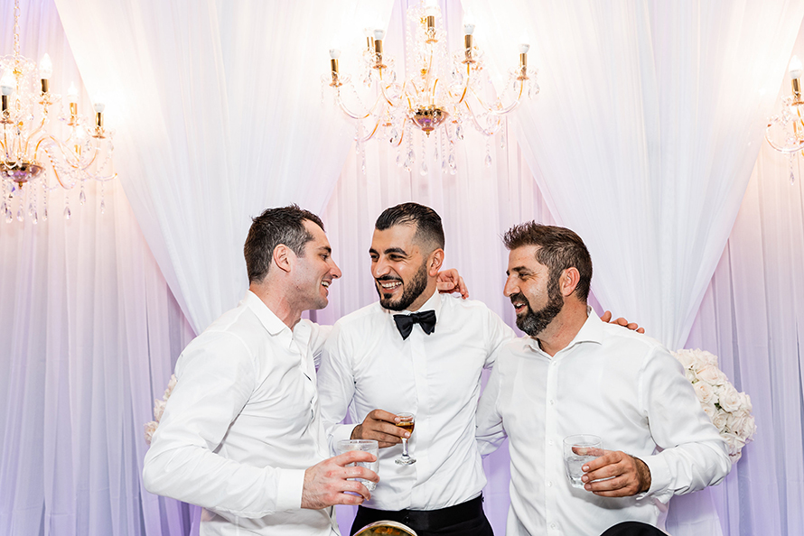 Groom and friends at Armenian Wedding
