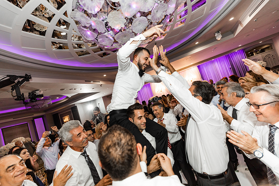 Groom dancing at Armenian Wedding
